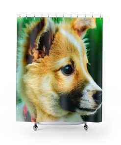 Adorable Dog Shower Curtain with Rosalina Carnevale Design, Highly Durable and Waterproof for Your Bathroom Decor