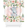Adorable Elephant Floral Shower Curtain In Blush Pink Coral For Baby Girl Bathroom Decor