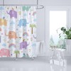 Adorable Elephant Jungle Shower Curtain for Kids Bathroom Decor 