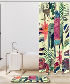 Adorable Elephant Monkeys Peacock Cow Waterproof Shower Curtain For Your Bathroom