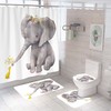 Adorable Elephant Shower Curtain With Cartoon Shower Curtain Design For Your Bathroom