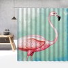 Adorable Flamingo Shower Curtain With Printed 3D Bath Curtains Waterproof And Washable Cloth