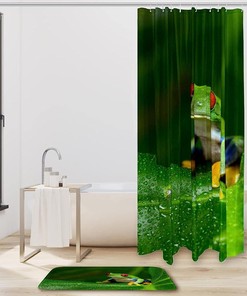 Adorable Frog Pattern Waterproof Shower Curtain - A Cute And Playful Addition To Your Bathroom