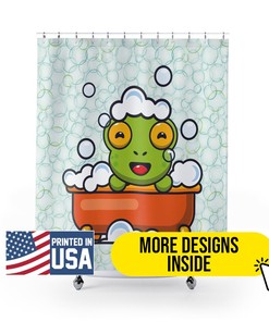 Adorable Frogs Shower Curtain For Frog Lovers - A Great Addition To Your Bathroom Decor