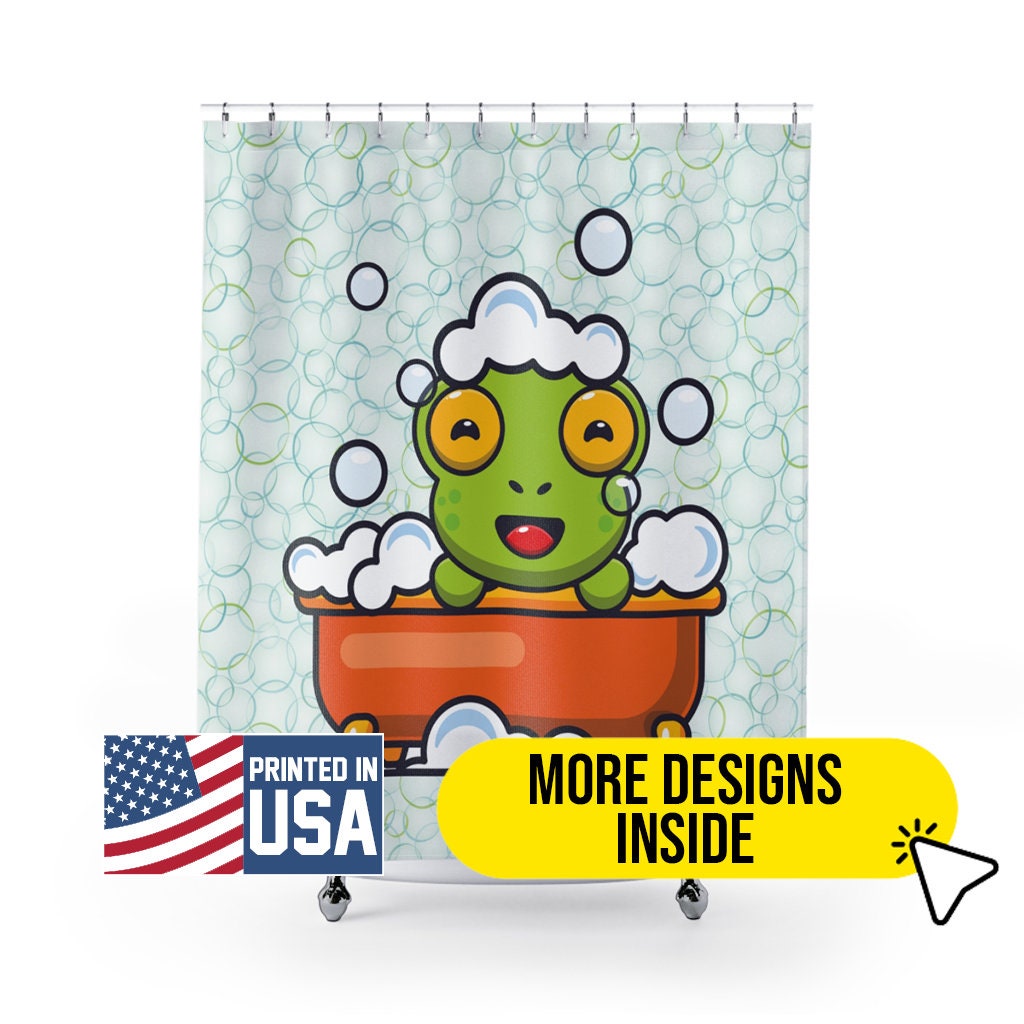 Adorable Frogs Shower Curtain For Frog Lovers - A Great Addition To Your Bathroom Decor
