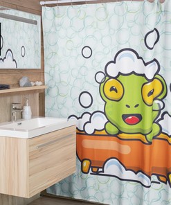 Adorable Frogs Shower Curtain For Frog Lovers - A Great Addition To Your Bathroom Decor