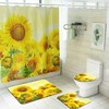 Adorable Golden Sunflower Boy Bathroom Shower Curtain With Lid - Waterproof And Stylish