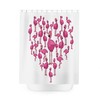 Adorable Heart-Shaped Flamingo Collage Shower Curtain For Kids And Adults