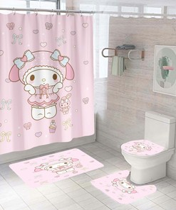 Adorable Hello Kitty Rabbit Shower Curtain to Add a Touch of Cute to Your Bathroom