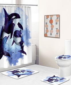 Adorable Killer Whale Shower Curtain for Your Bathroom