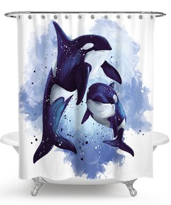 Adorable Killer Whale Shower Curtain for Your Bathroom