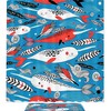 Adorable Marine White Red Whale Shower Curtain for your Bathroom