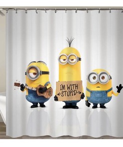 Adorable Minion Shower Curtain For Kids Bathroom Decor