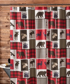 Adorable Moose Print Shower Curtain