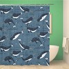 Adorable Narwhal Whale Shower Curtain with Cartoon Animals - Waterproof Fabric Bathroom Curtains 
