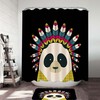 Adorable Native American Panda Character Print Shower Curtain