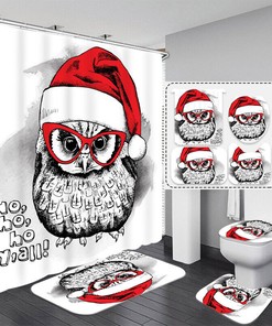 Adorable Owl Printed Shower Curtain - Waterproof And Durable