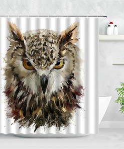 Adorable Owl Shower Curtain, Perfect Addition To Your Bathroom And Kitchen Space