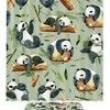 Adorable Panda and Bamboo Waterproof Fabric Shower Curtain for Bathroom