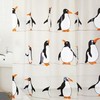 Adorable Penguin Design Waterproof Shower Curtain for a Fun Bathroom Look