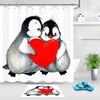 Adorable Penguin Print Shower Curtain