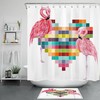 Adorable Pink Flamingo Shower Curtain with Waterproof Fabric for Fun Bathroom Decor