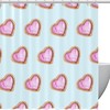 Adorable Pink Love Hearts Cute Shower Curtain for Your Sweet Bathroom