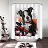 Adorable Puppy Doll And Dog Painting Shower Curtain, Cute Art For Kid'S Bathroom