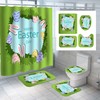 Adorable Rabbit Ears and Egg Grass Shower Curtain for a Fun Easter Theme