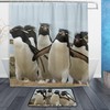Adorable Rockhopper Penguins Shower Curtain with Waterproof Material for Your Bathroom Decor