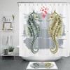 Adorable Seahorse Shower Curtain For Bathroom Decor With Ocean Animal Design