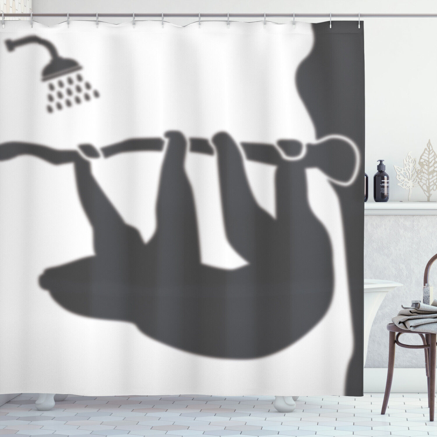 Adorable Sloth Animal Shower Curtain, Cute and Charming Bathroom Decor