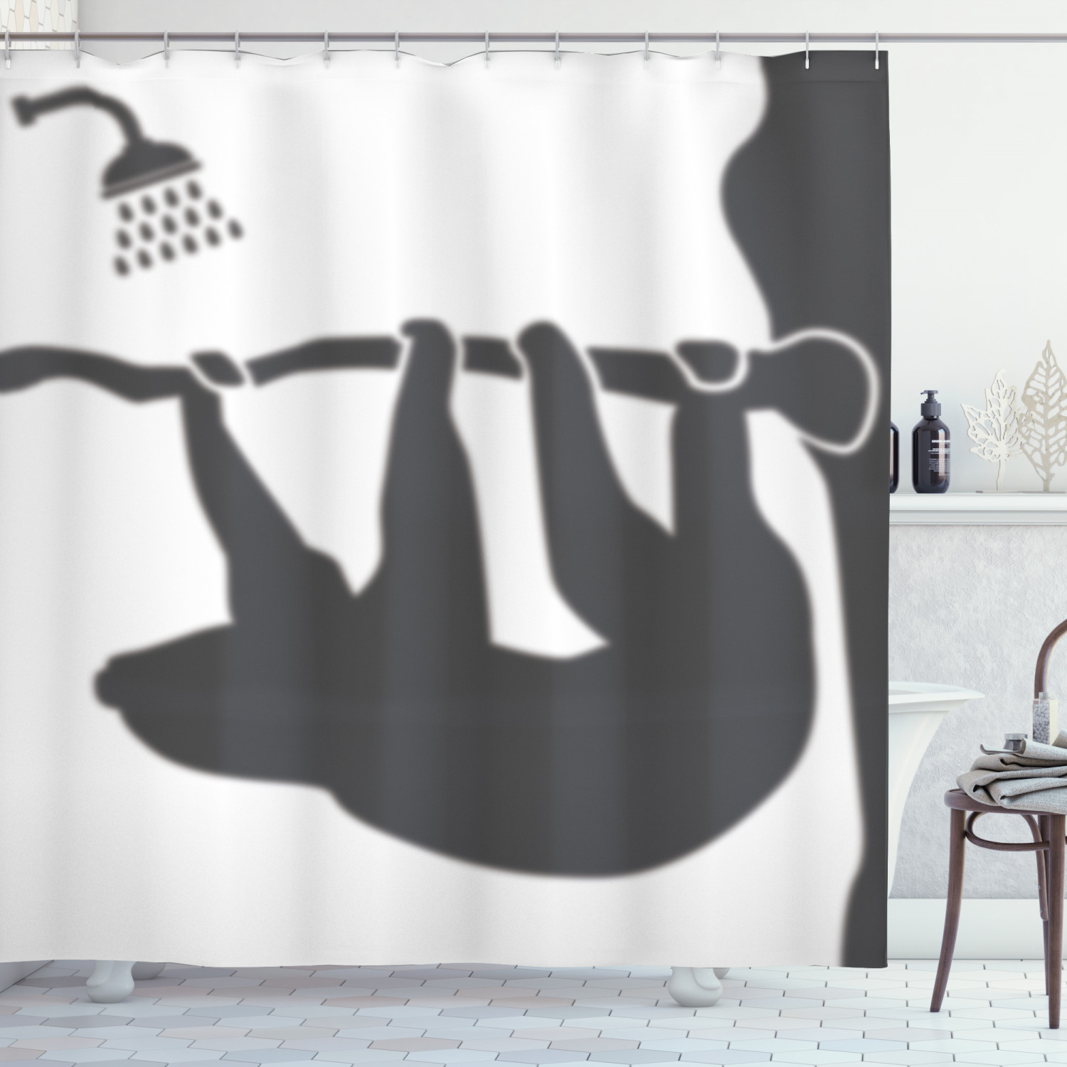 Adorable Sloth Animal Shower Curtain, Cute and Charming Bathroom Decor