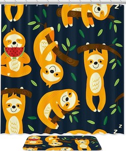 Adorable Sloth Animal Shower Curtain, Perfect for Your Relaxing Bath Time