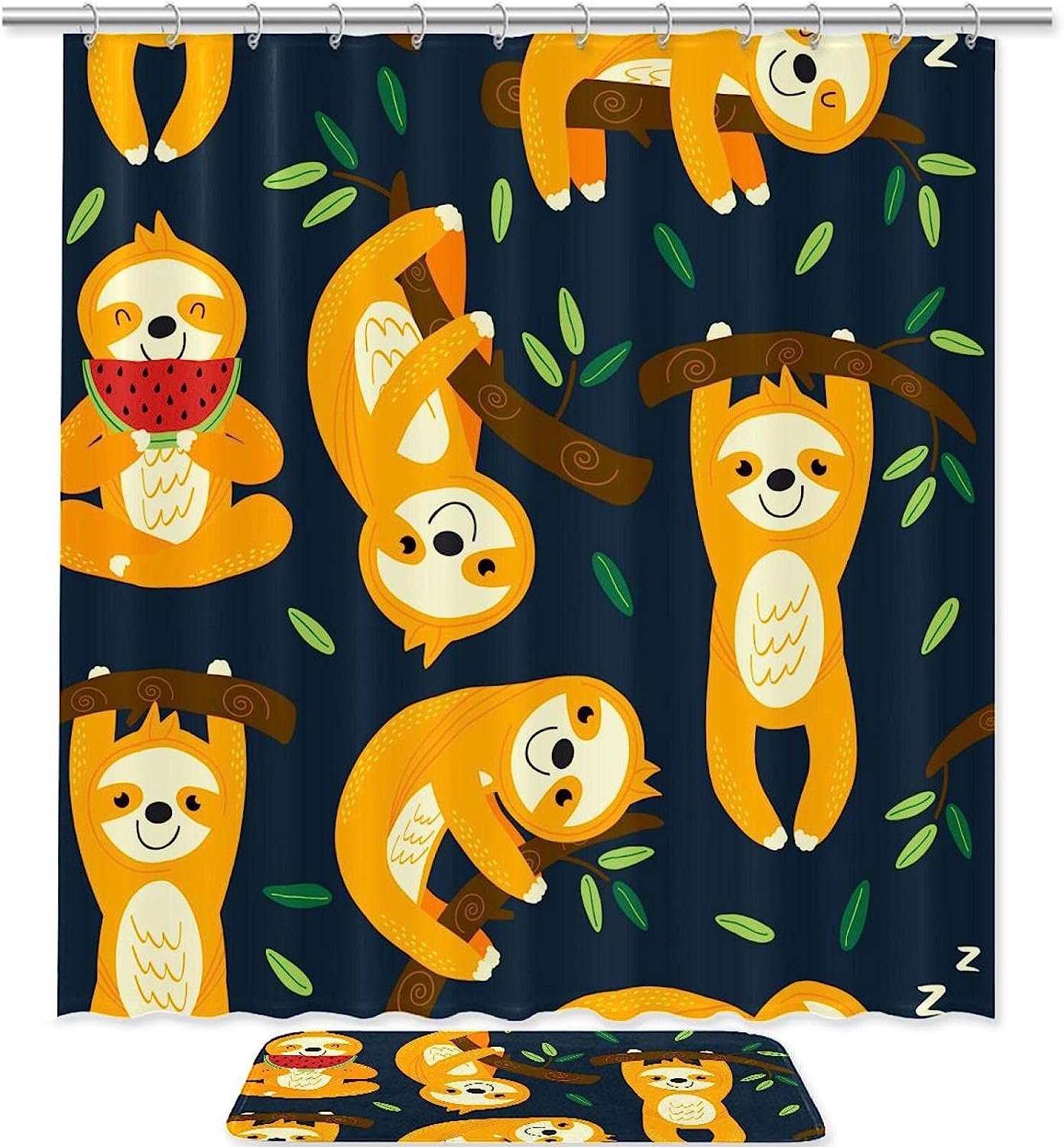 Adorable Sloth Animal Shower Curtain, Perfect for Your Relaxing Bath Time