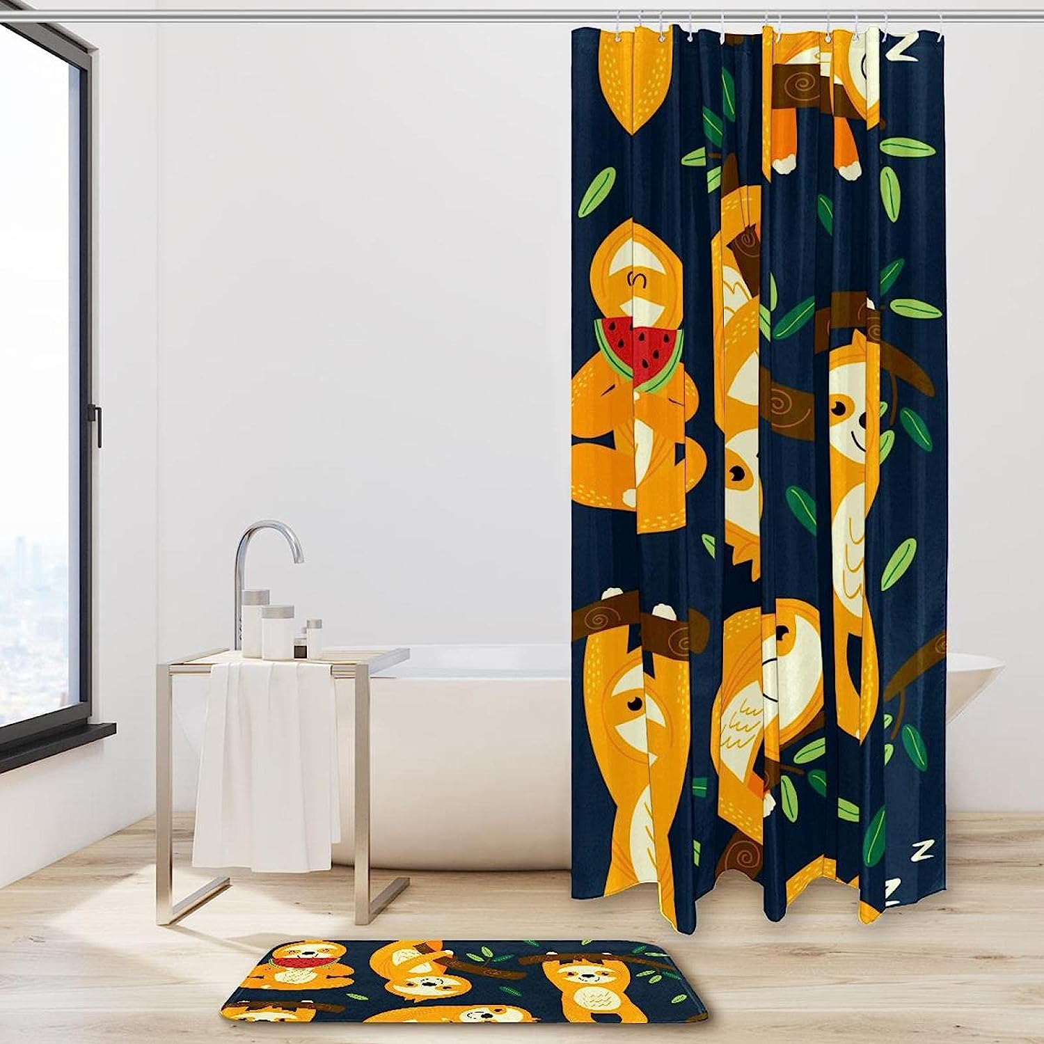 Adorable Sloth Animal Shower Curtain, Perfect for Your Relaxing Bath Time