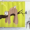 Adorable Sloth Cartoon Mother and Baby Shower Curtain, Charming Bathroom Decor 