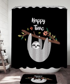 Adorable Sloth Print Shower Curtain for Bathroom