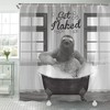 Adorable Sloth Taking A Bath Shower Curtain For Funny Animal Bathroom Decor