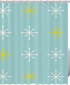 Adorable Snowflakes Print Shower Curtain