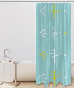 Adorable Snowflakes Print Shower Curtain