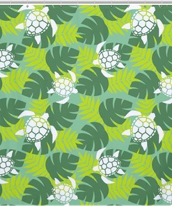 Adorable Tropical and Hawaiian Aloha Sea Turtle Heavy Duty Shower Curtain 