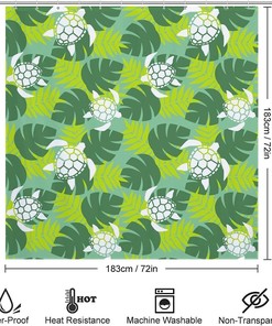 Adorable Tropical and Hawaiian Aloha Sea Turtle Heavy Duty Shower Curtain
