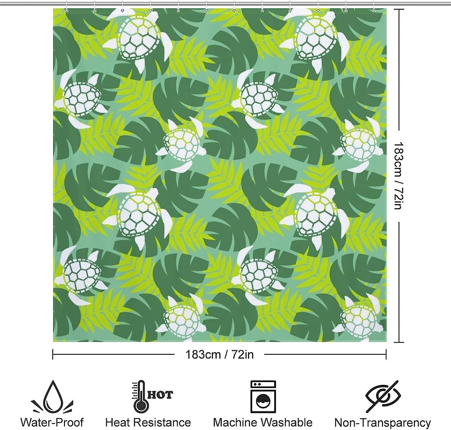 Adorable Tropical and Hawaiian Aloha Sea Turtle Heavy Duty Shower Curtain
