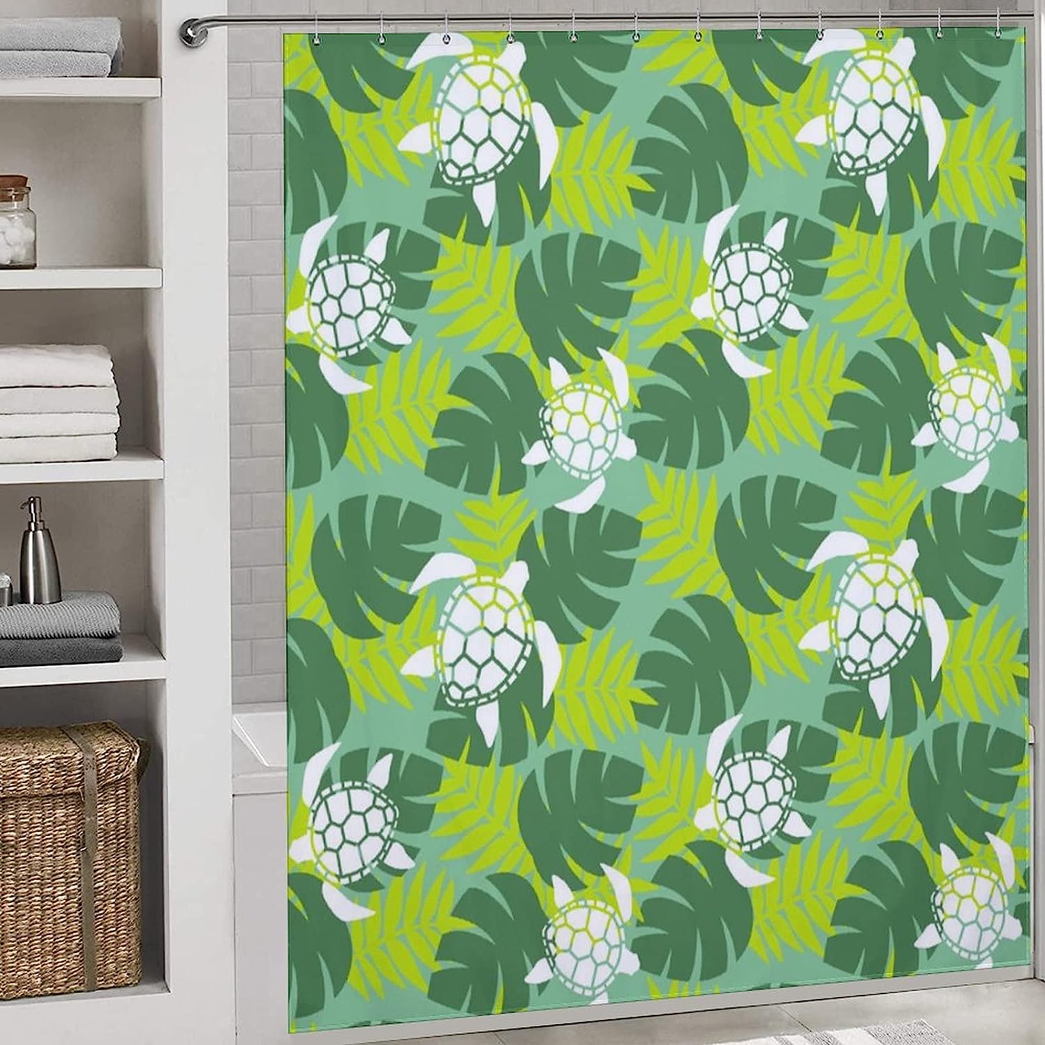 Adorable Tropical and Hawaiian Aloha Sea Turtle Heavy Duty Shower Curtain