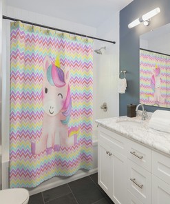Adorable Unicorn Print Shower Curtain for Your Bathroom Decor