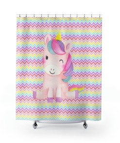 Adorable Unicorn Print Shower Curtain for Your Bathroom Decor