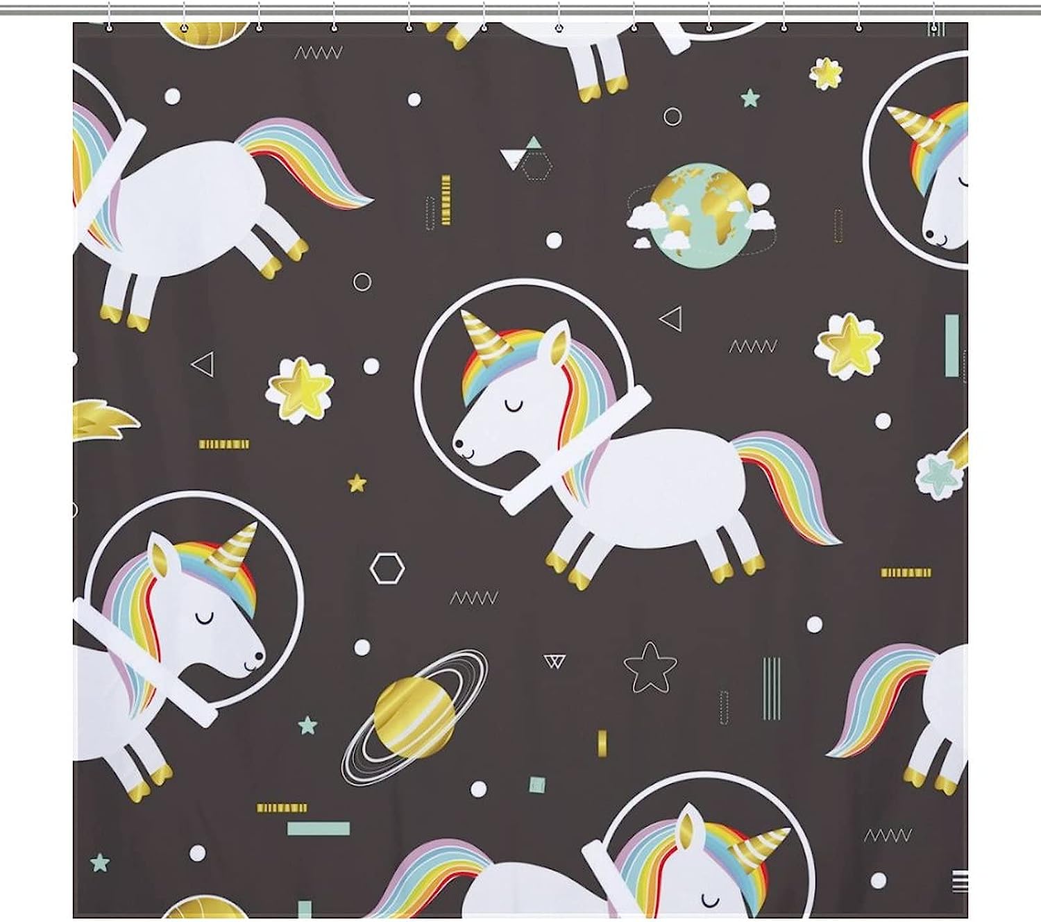 Adorable Unicorns In Space Shower Curtain For Out-Of-This-World Bathroom Decor