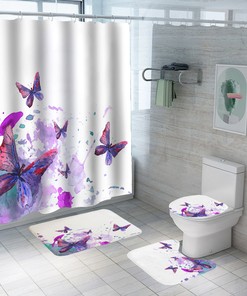 Adorable Watercolor Butterfly Shower Curtain with a Touch of Enchantment for Your Bathroom