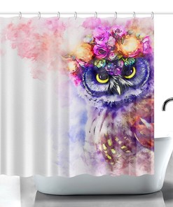Adorable Watercolor Owls Shower Curtain for a Sweet and Fun Bathroom